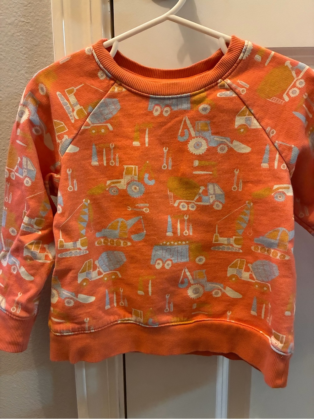 Kids Piccolina Orange Construction-Print Sweatshirt